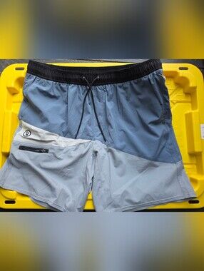 Vuori Two-Tone Blue and Light Gray Athletic Shorts